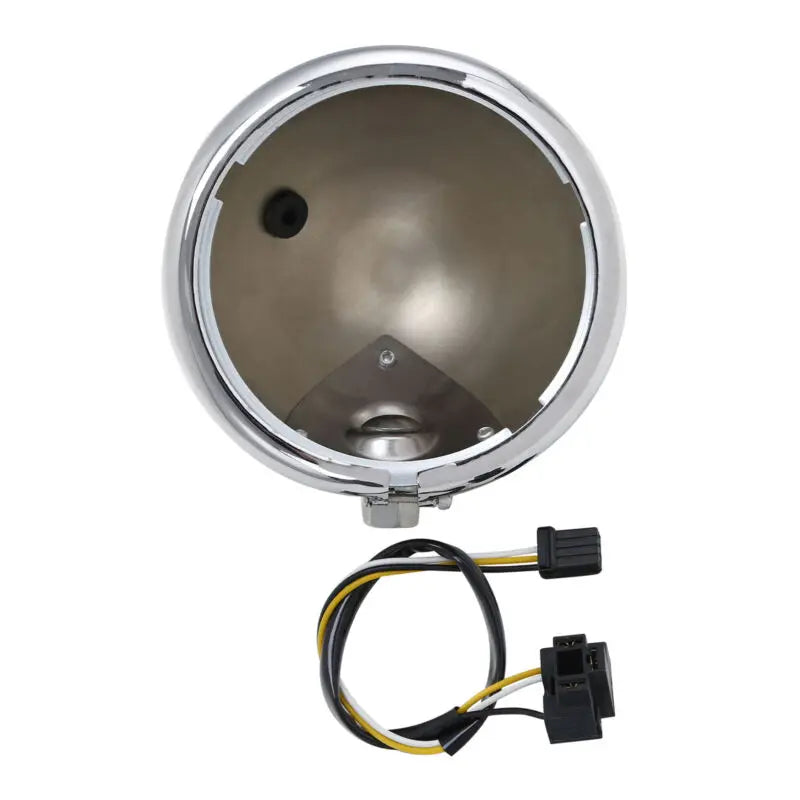 Motorcycle 5.75" Headlight Housing Bucket W/ Mount Bracket For Harley Sportster XL 883 XL1200 Black/Chrome
