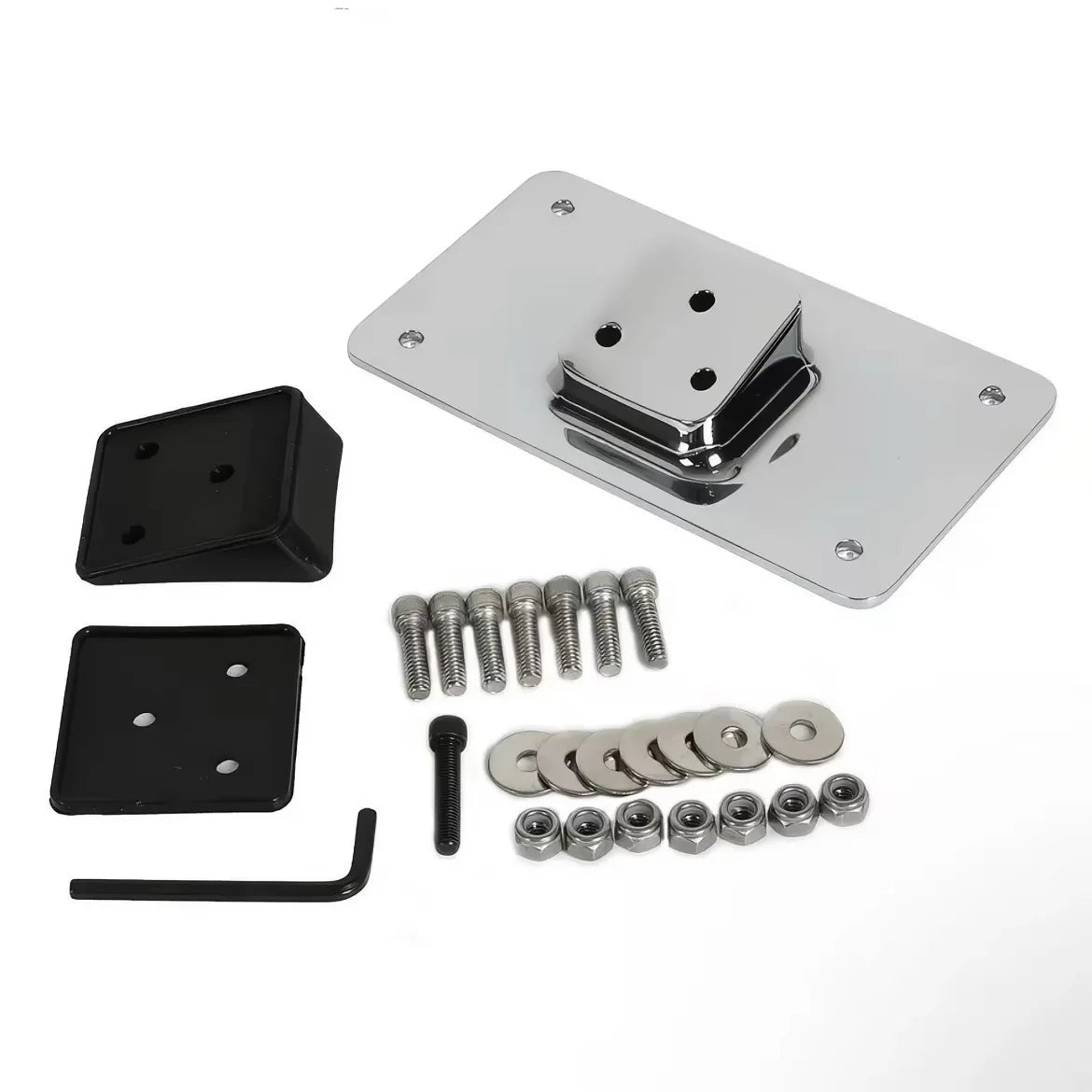Chrome/Matt Black Motorcycle License Plate Frame Mount w/ Screws For Harley Davidson Big Twins Sportster Dyna Softail 1973-2019