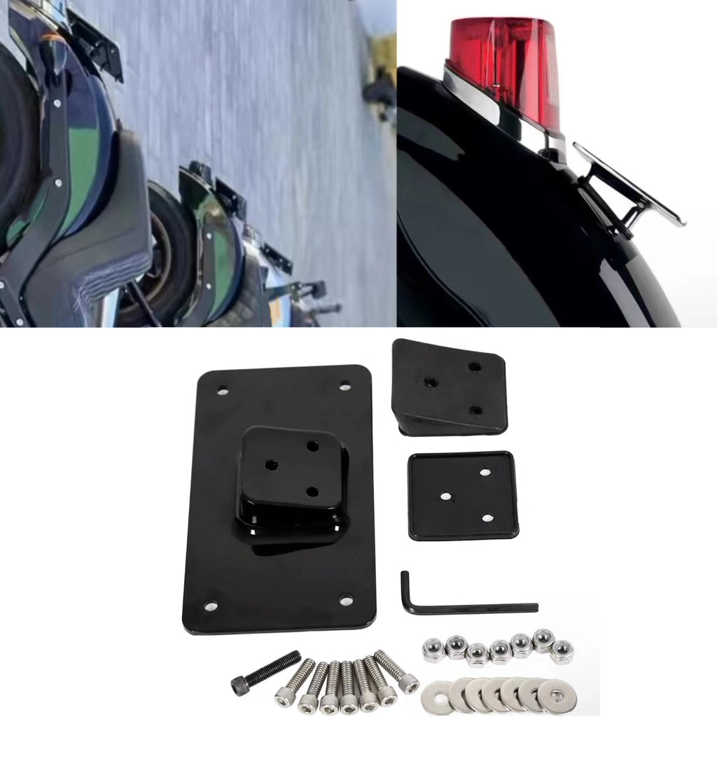 Chrome/Matt Black Motorcycle License Plate Frame Mount w/ Screws For Harley Davidson Big Twins Sportster Dyna Softail 1973-2019