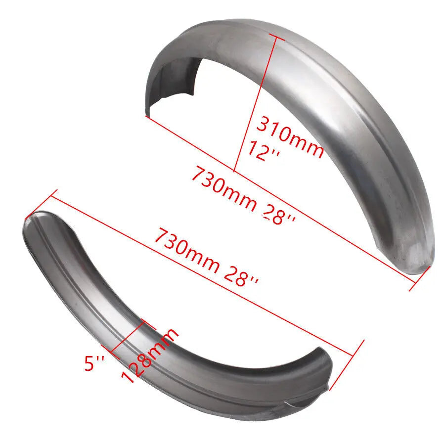 Motorcycle 5"/6'' Steel Ribbed Rear Fender Raw Rolled Edge Fit For Harley Chopper Bobber Custom Rigid Universal